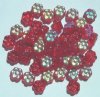 50 8mm Red AB Flowers